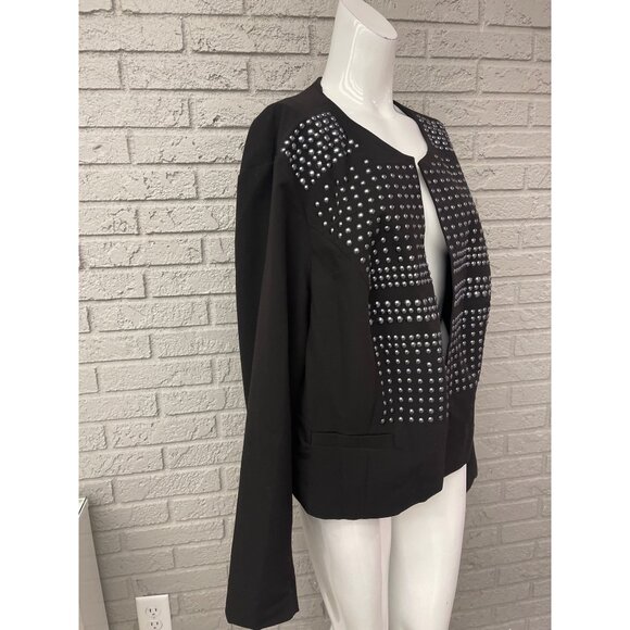 Torrid Women Black Studded Long Sleeve Open Front Blazer Size 3 NWT - Picture 4 of 11